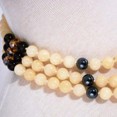 Beige Jade Multi Strands Hematite Ascent Necklace - FashionByTeresa